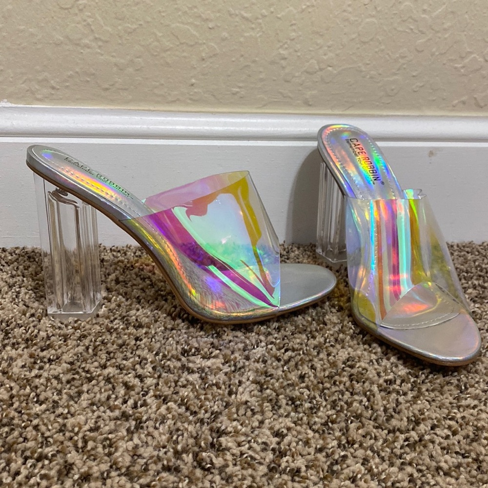 Iridescent Slip-On Heels